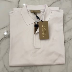 Burberry polo white brand new with tags polo size large